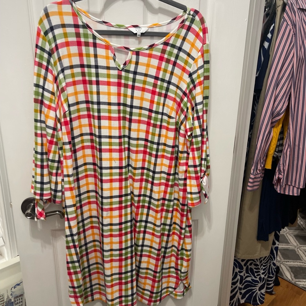 Crown & Ivy Multicolor Plaid dress XXL - Picture 4 of 16